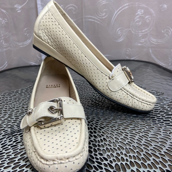 Stuart Weitzman Perforated Patent Leather Loafers, 7M - Picture 9 of 12